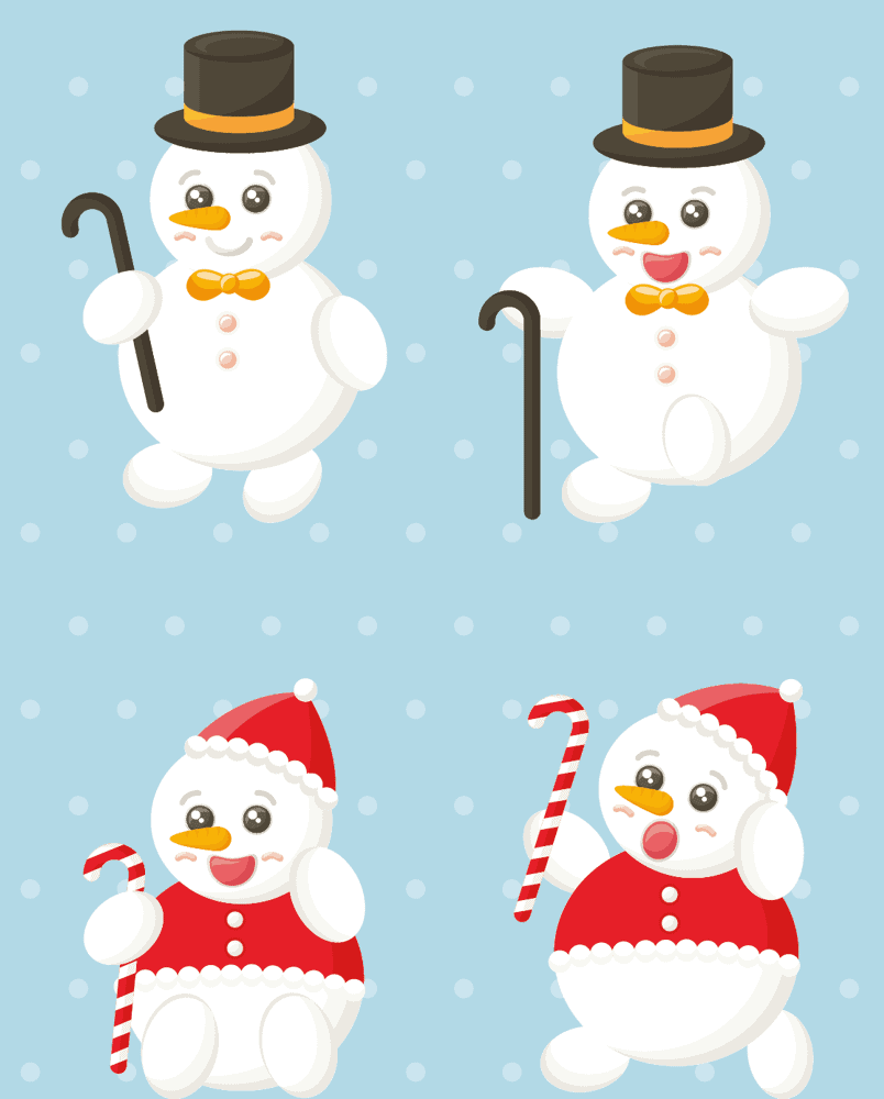 4 fun snowmen